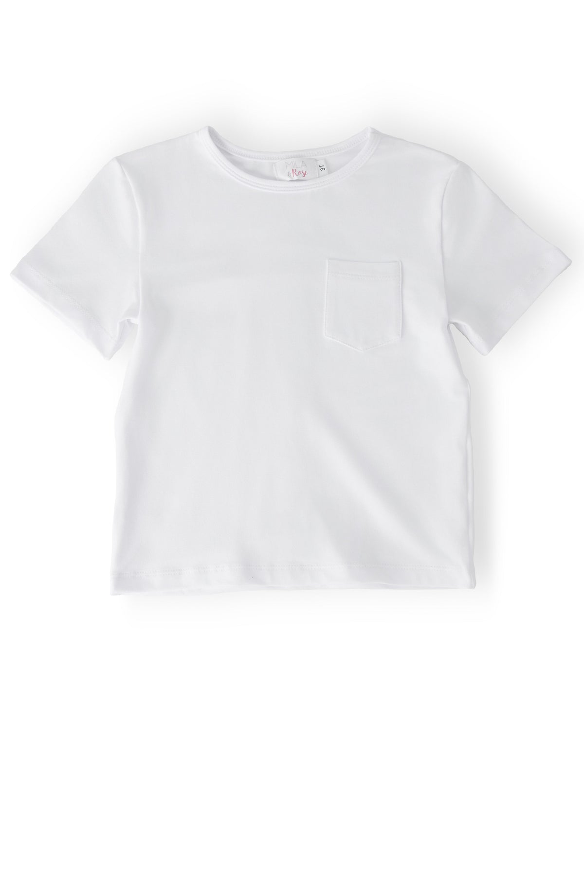 Boys White S/S Pocket Tee