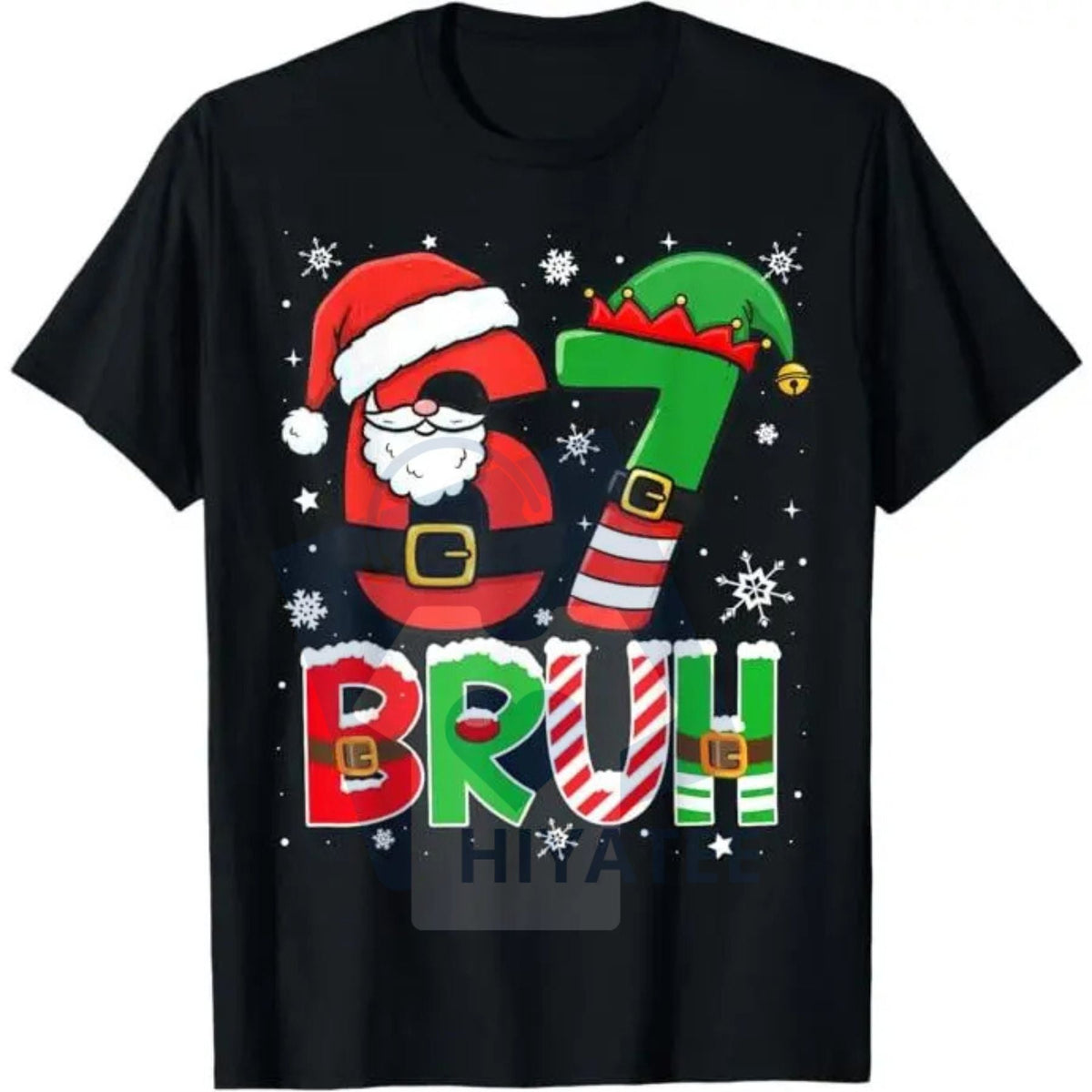 Bruh 67 Six Seven Meme Christmas Funny Boy Girl Kids T-Shirt