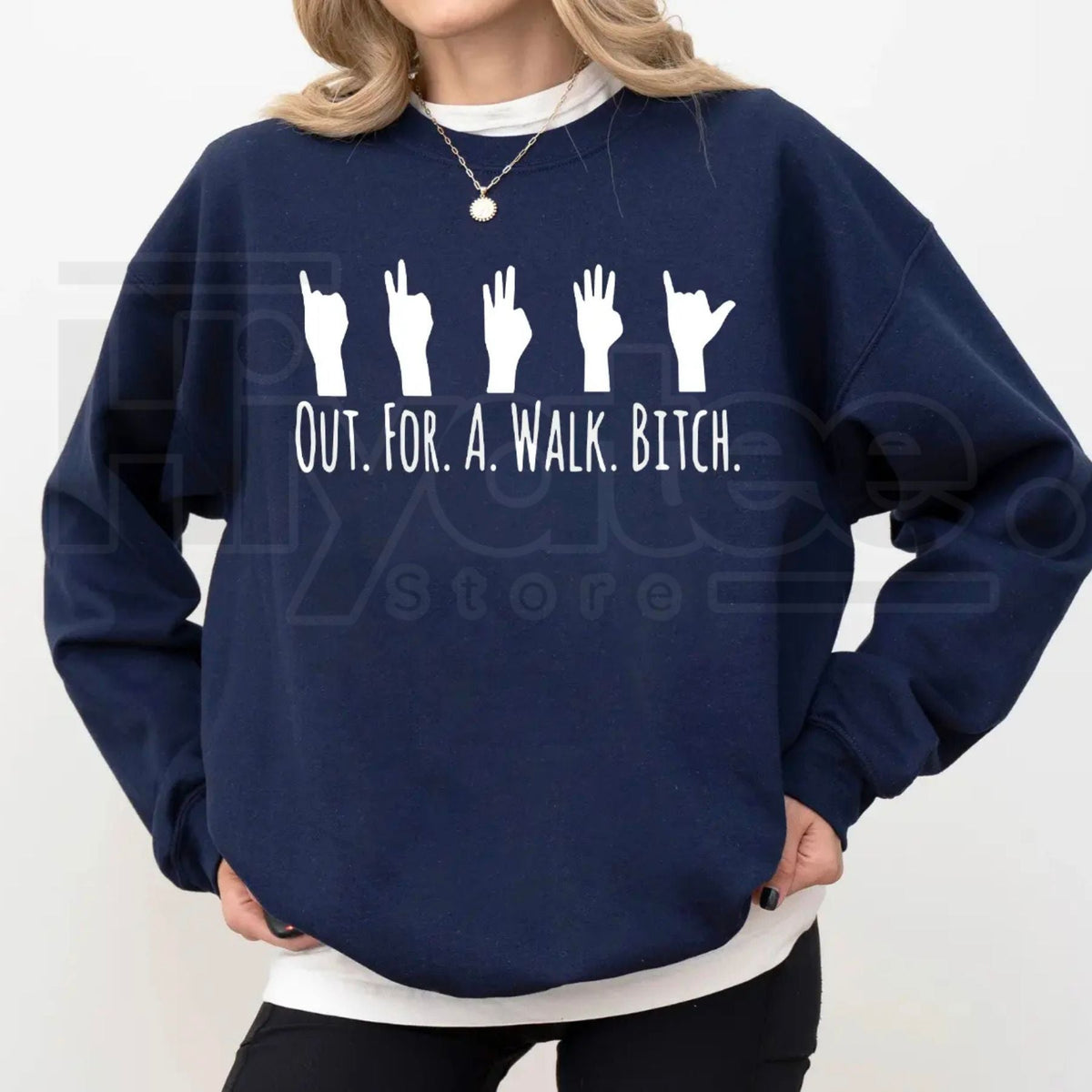 Buffy The Vampire Slayer "Out For A Walk Btch" Sweatshirt: Spike Quote Crewneck