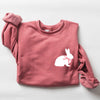 Bunny Wearing A Bow Pocket Print Easter Rabbit Illustration For Spring Sweatshirt