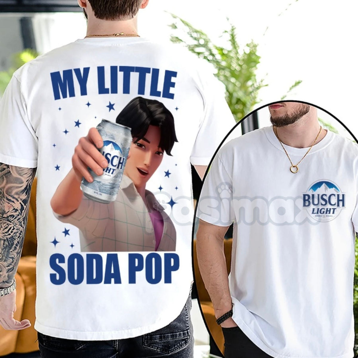 Busch Saja Boys "My Little Soda Pop" 2 Sided Shirt - Kpop Demon Hunters Fan Merch, Saja Boys Huntrix Tee
