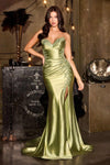 Ladivine CA119 Sweetheart Neck Fitted Stretch Satin Formal Gown