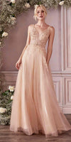 Cinderella Divine CD0196 Layered Tulle A-Line Gown
