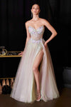 Ladivine CD2418 Ethereal and Enchanting A-Line Floral Applique Gown
