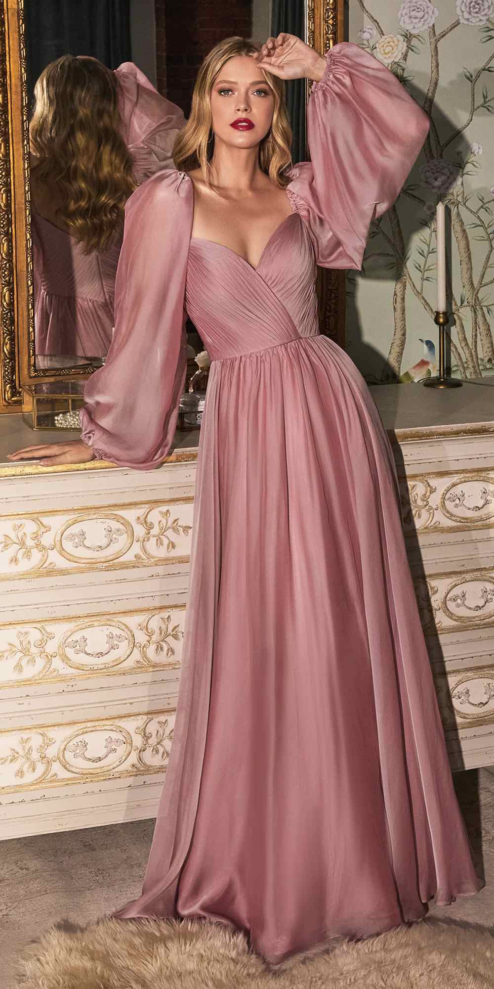 Cinderella Divine CD243 Long Sleeve A-Line Dress