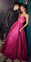 Cinderella Divine CD275 Floor Length Strapless Glitter A-Line Corset Ball Gown