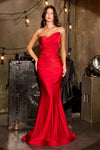 Ladivine CD676 Timeless Strapless Stretch Satin Sweetheart Mermaid Gown