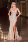 Ladivine CD677 Breathtaking One Shoulder Beaded Formal Gown