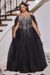 Ladivine CD721C Strapless A-Line Sweetheart Corset Bodice Plus Size Dress