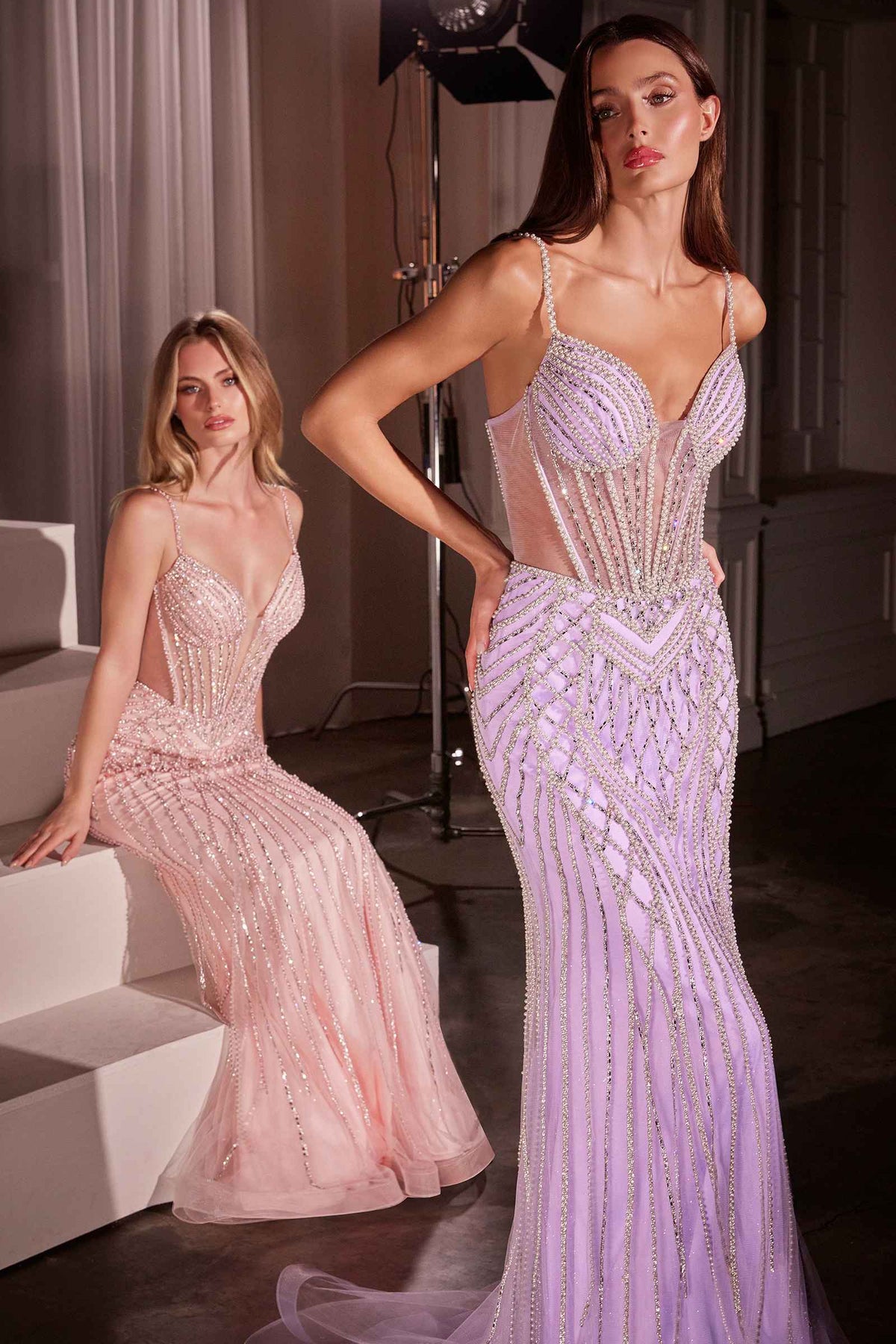 Ladivine CD759 Embellished Fit & Flare Prom Dress