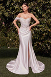 CLEARANCE - Ladivine CD804W Dress Lace Satin Fit & Flare Bridal Gown (Size 16)