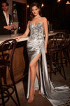 Ladivine CDS530 Strapless Sweetheart Fitted Satin Prom Dress