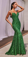 Ladivine CH066 Long Fitted Sequin Mermaid Gown
