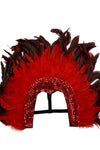 Large Red & Black Feather Headpiece