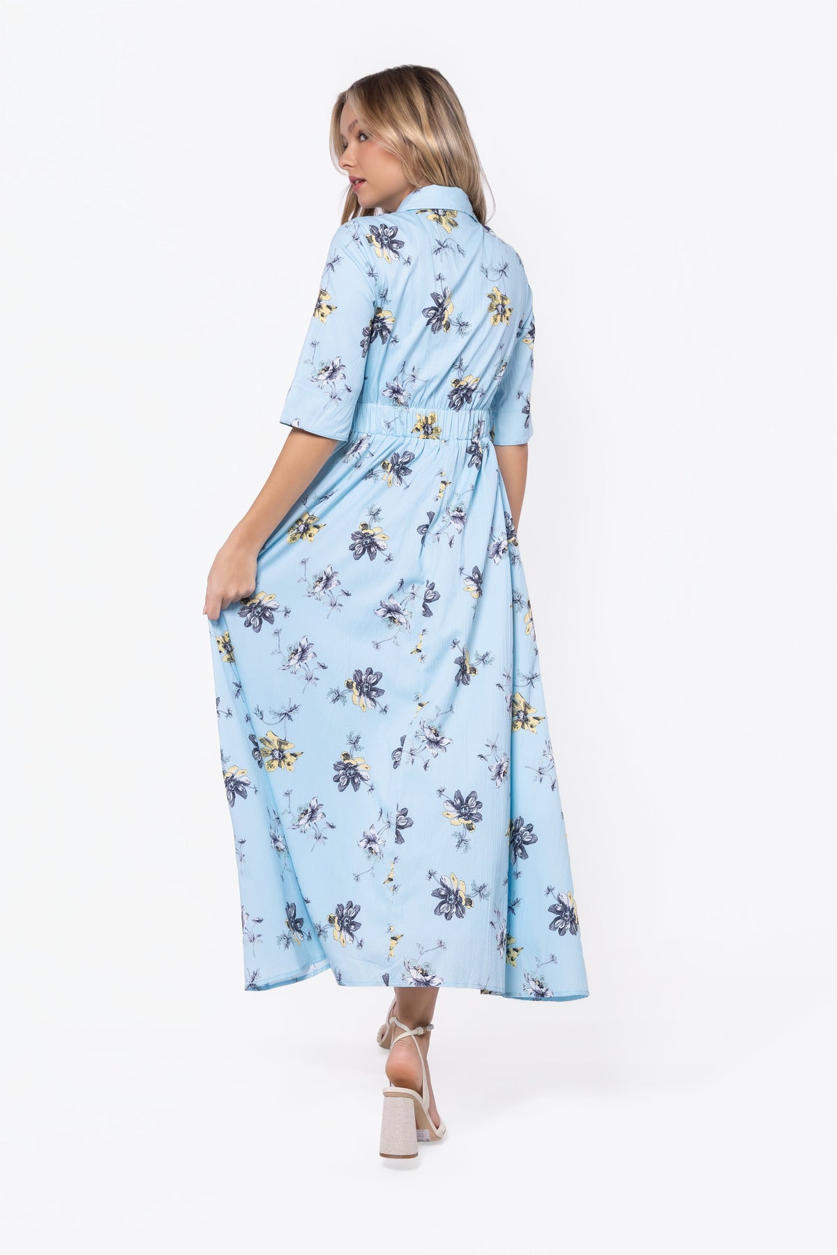 Anika Dress (Blue Flower)