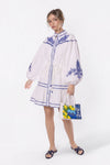 Allison Dress (White Blue)