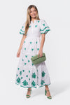 Estelle Dress (White Green)