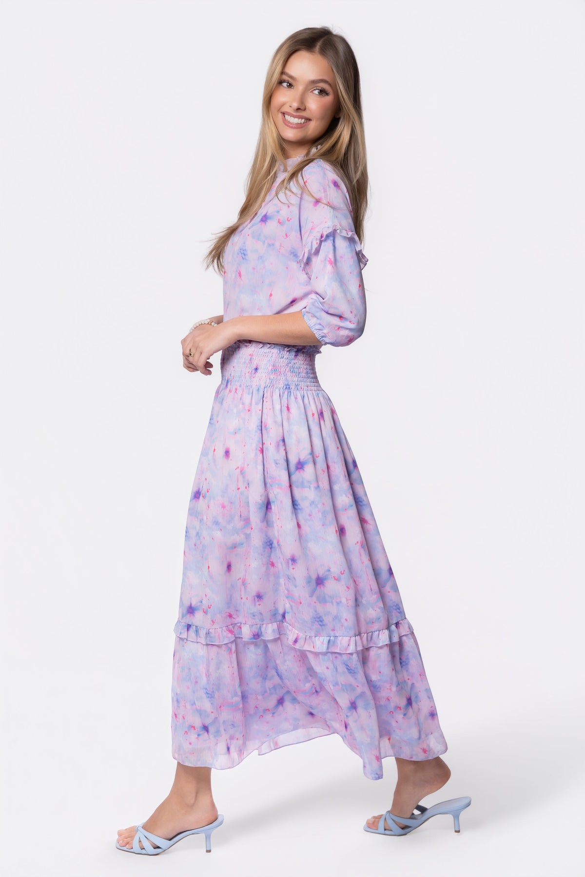 Victoria Dress (Blue Pink)