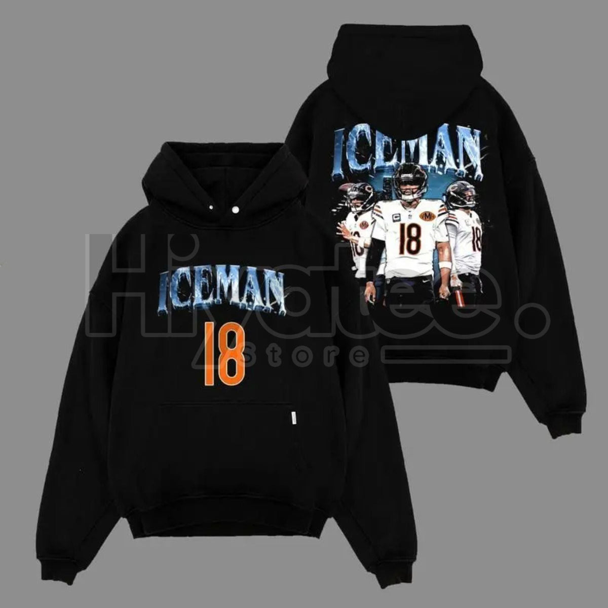 Caleb Williams "Iceman 18" Bears Game Day Hoodie