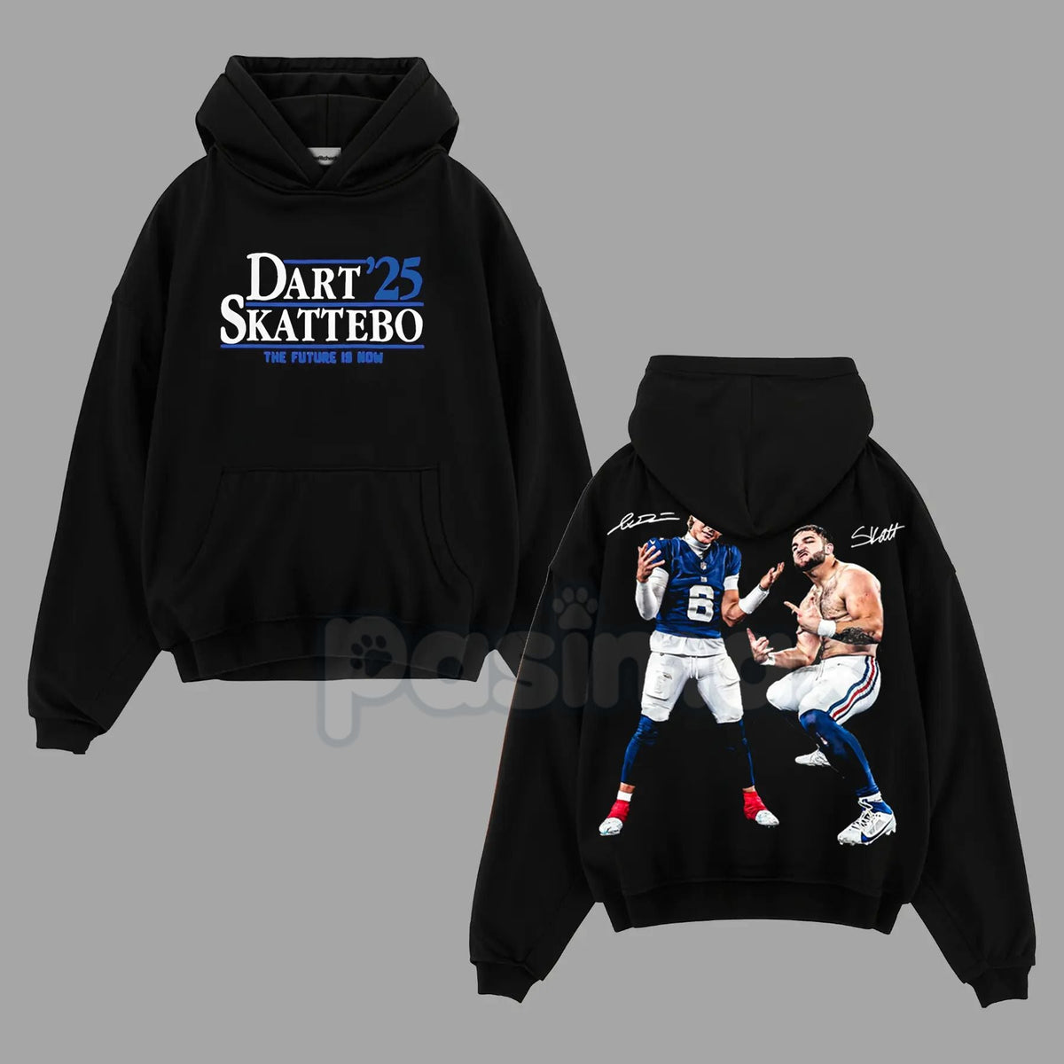 Cam Skattebo & Jaxson Dart Giants Nation Outfit V2 Cotton Hoodie – College Football Fan Pullover, Unisex Game Day Apparel