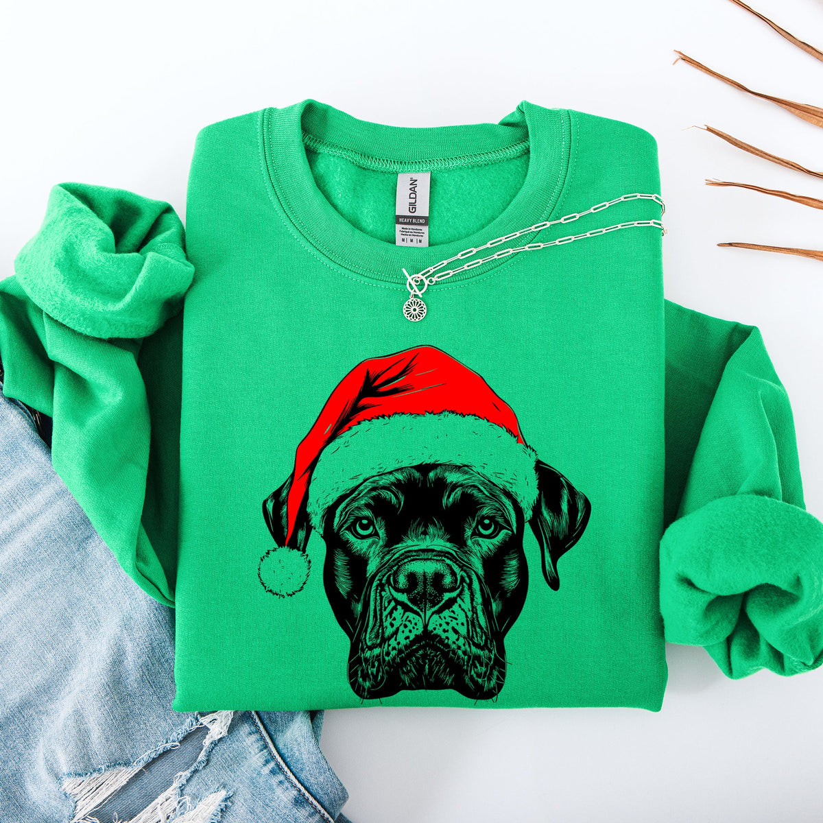 Cane Corso Santa Claus Christmas Dog Lover Portrait Deluxe Edition Graphic Sweatshirt