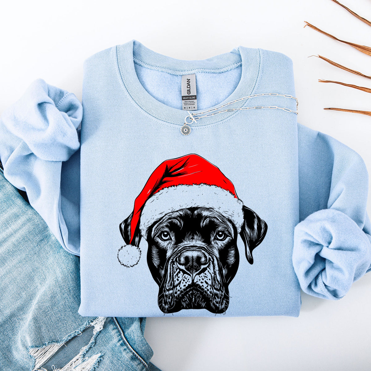 Cane Corso Santa Claus Christmas Dog Lover Portrait Deluxe Edition Graphic Sweatshirt