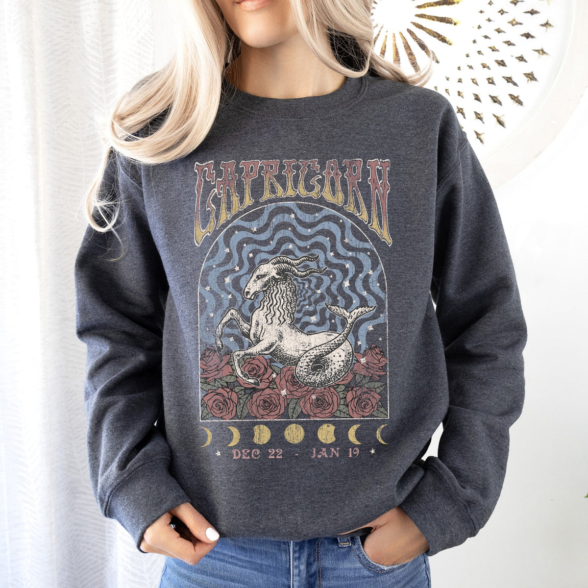 Capricorn Zodiac Astrology Horoscope Celestial Sign Classic Cozy Comfort Sweatshirt