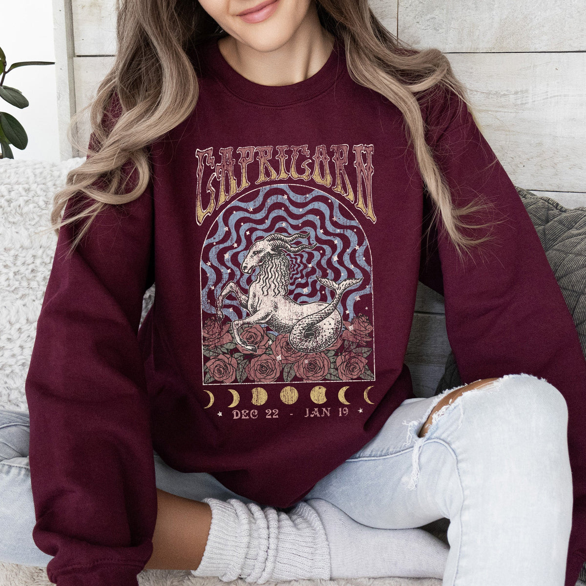 Capricorn Zodiac Astrology Horoscope Celestial Sign Classic Cozy Comfort Sweatshirt