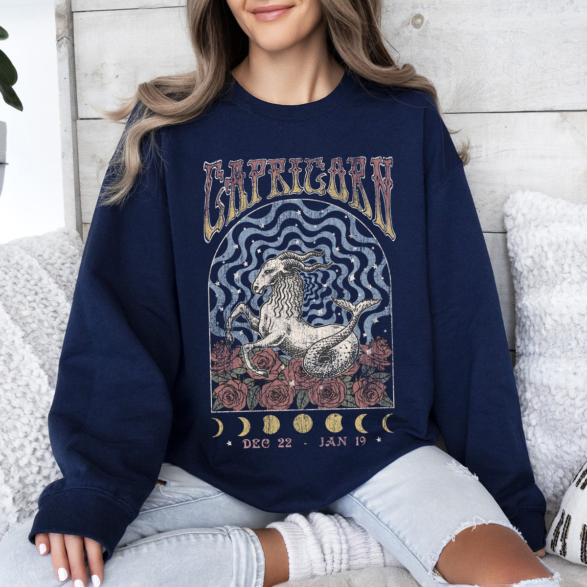 Capricorn Zodiac Astrology Horoscope Celestial Sign Classic Cozy Comfort Sweatshirt