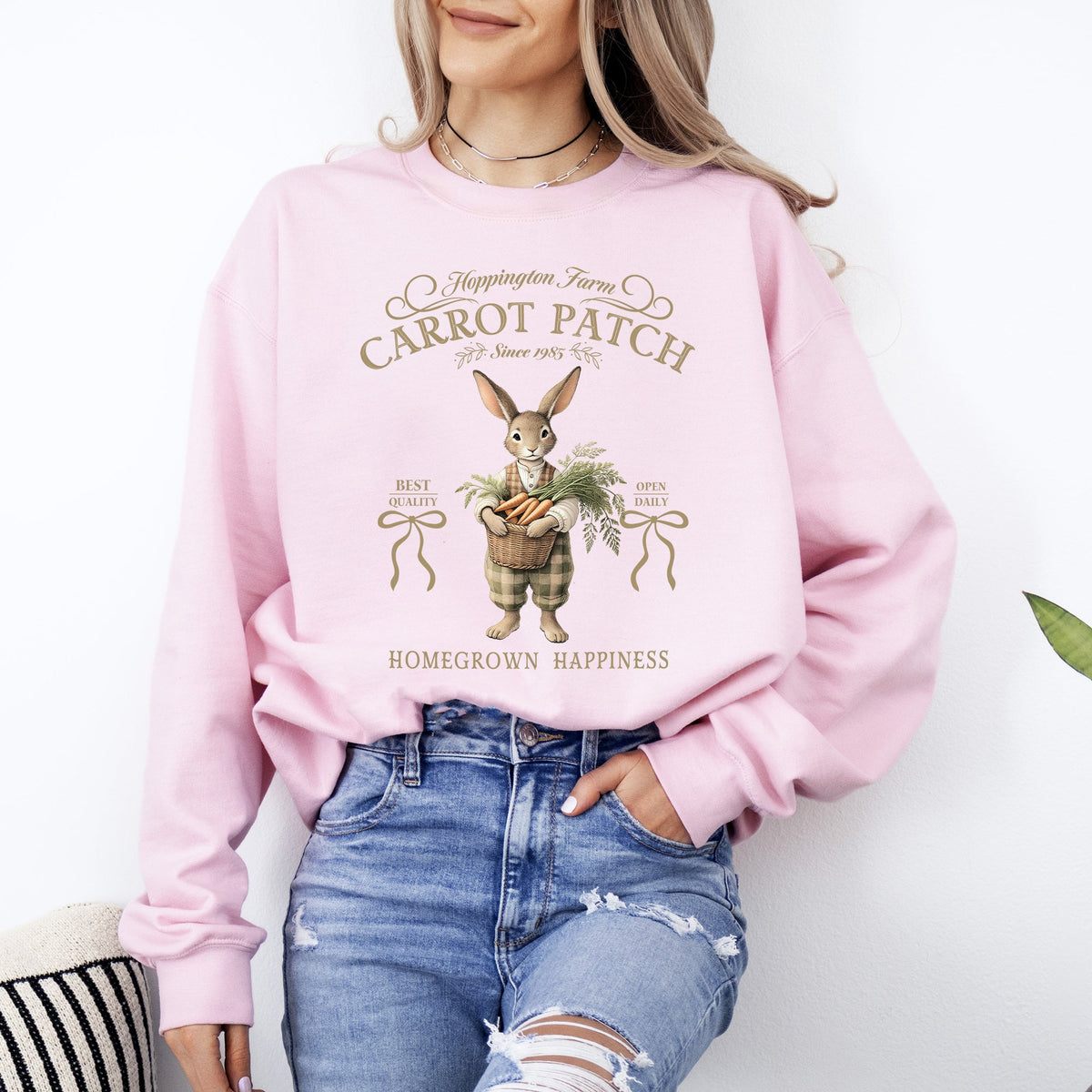 Carrot Patch Adorable Easter Bunny Jesus Rabbit Holiday Festive Family Joy Sweatshirt
