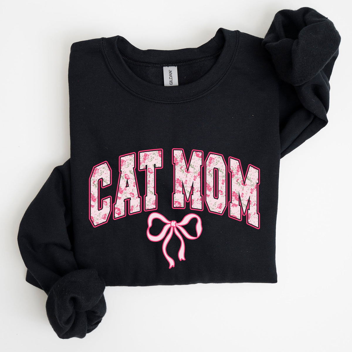 Cat Mom Coquette Pink Bows Trend Girly Soft Girl Era Design Graphic Chic Sweatshirt