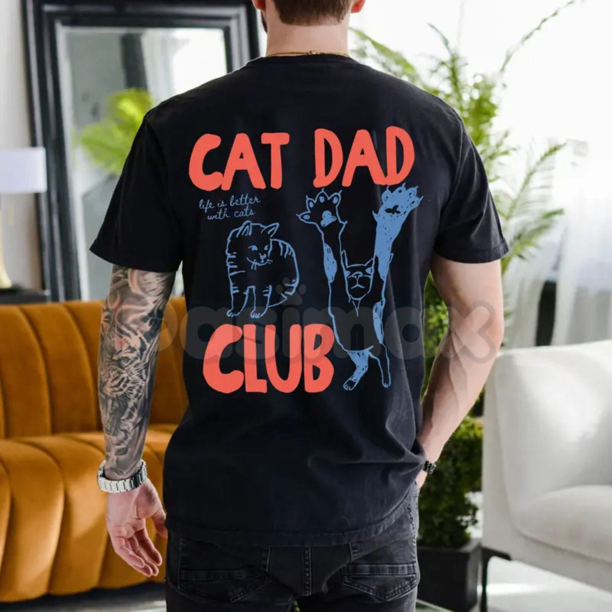 Cat Dad Shirt - Proud Cat Owner Tee, Funny Feline Father Gift, Casual Pet Lover Apparel for Men