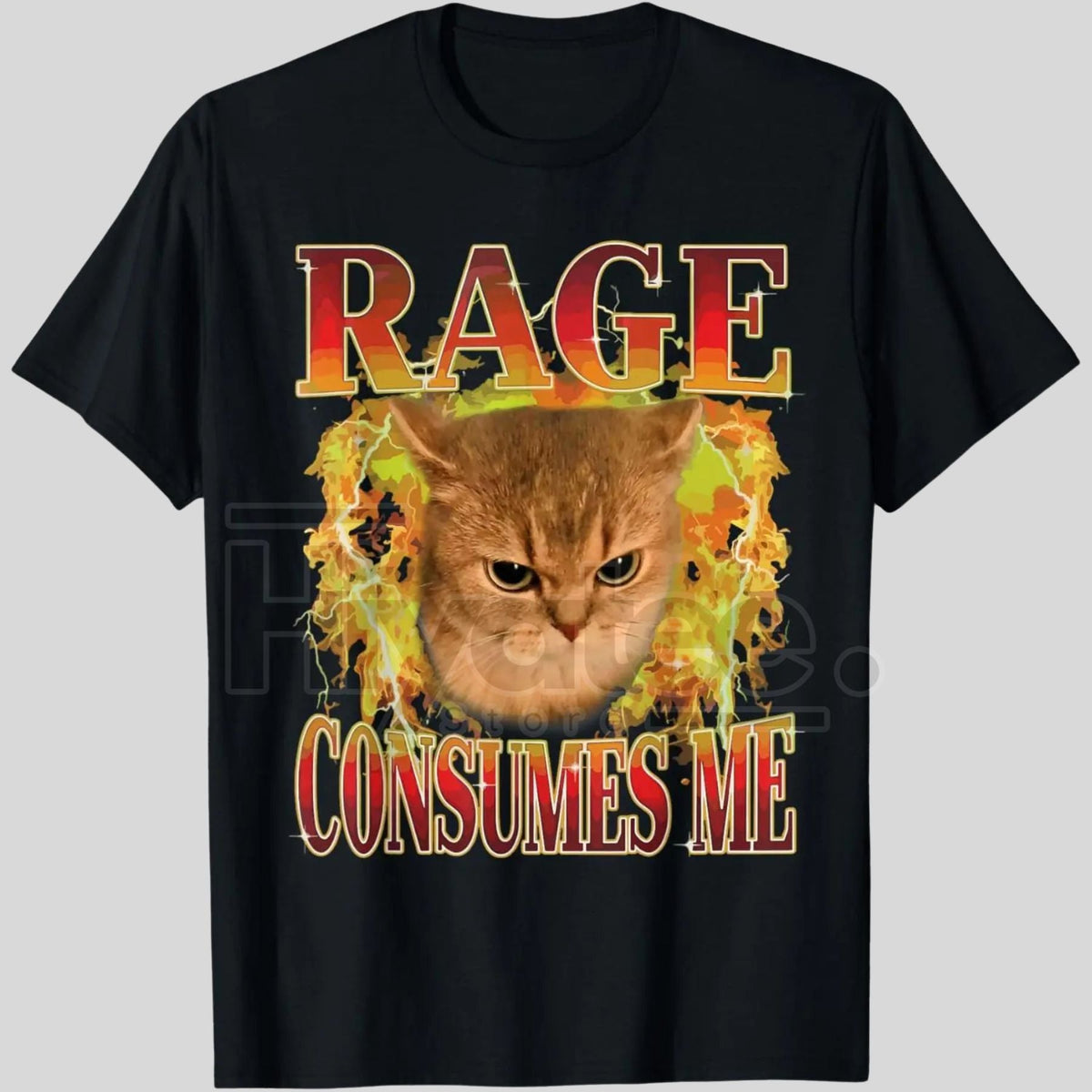 "Cat Rage Is Consuming Me" Classic T-Shirt – Funny Angry Meme Cat Humor Tee