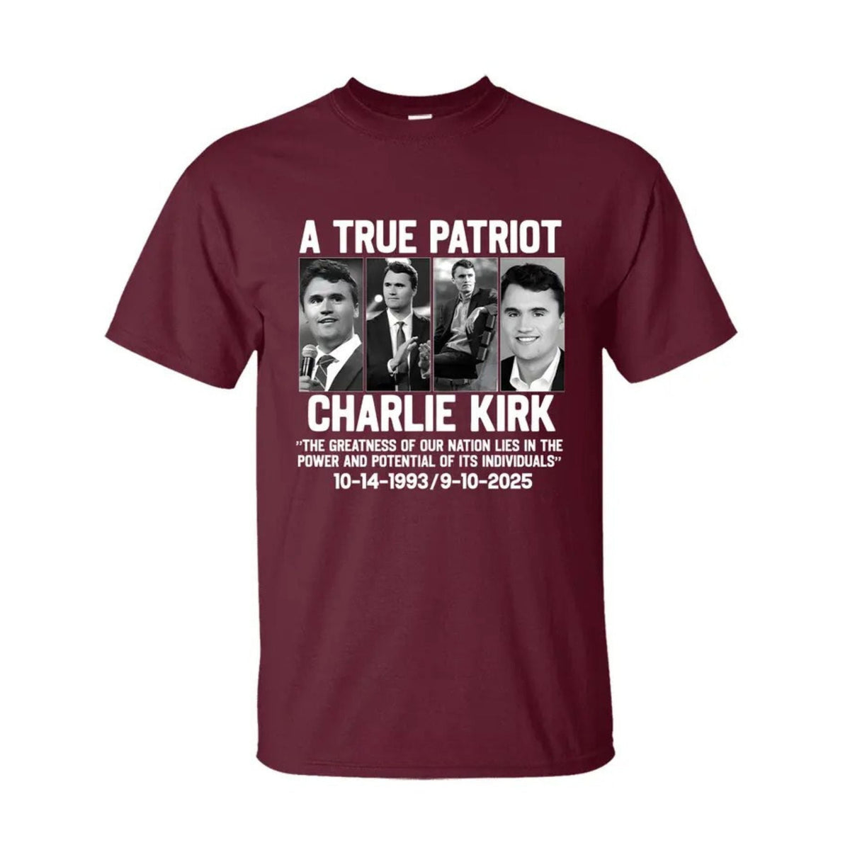 Charlie Kirk Patriotic T-Shirt - "The Greatness of Our Nation" Quote Tee, American Political Apparel