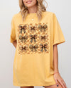 Checkered Autumn Coquette Bows And Ribbons Retro Halloween Edition Comfort Colors Tee