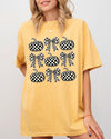 Checkered Retro Pumpkins Coquette Ribbons Bows Halloween Autumn Fall Comfort Colors Tee