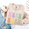 Checkered Faux Glitter Bunnies Easter Jesus Rabbit Holiday Scene Design Sweatshirt