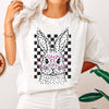 Checkered Retro Polka Dot Easter Bunny Jesus Holiday Print Collection Comfort Colors Tee