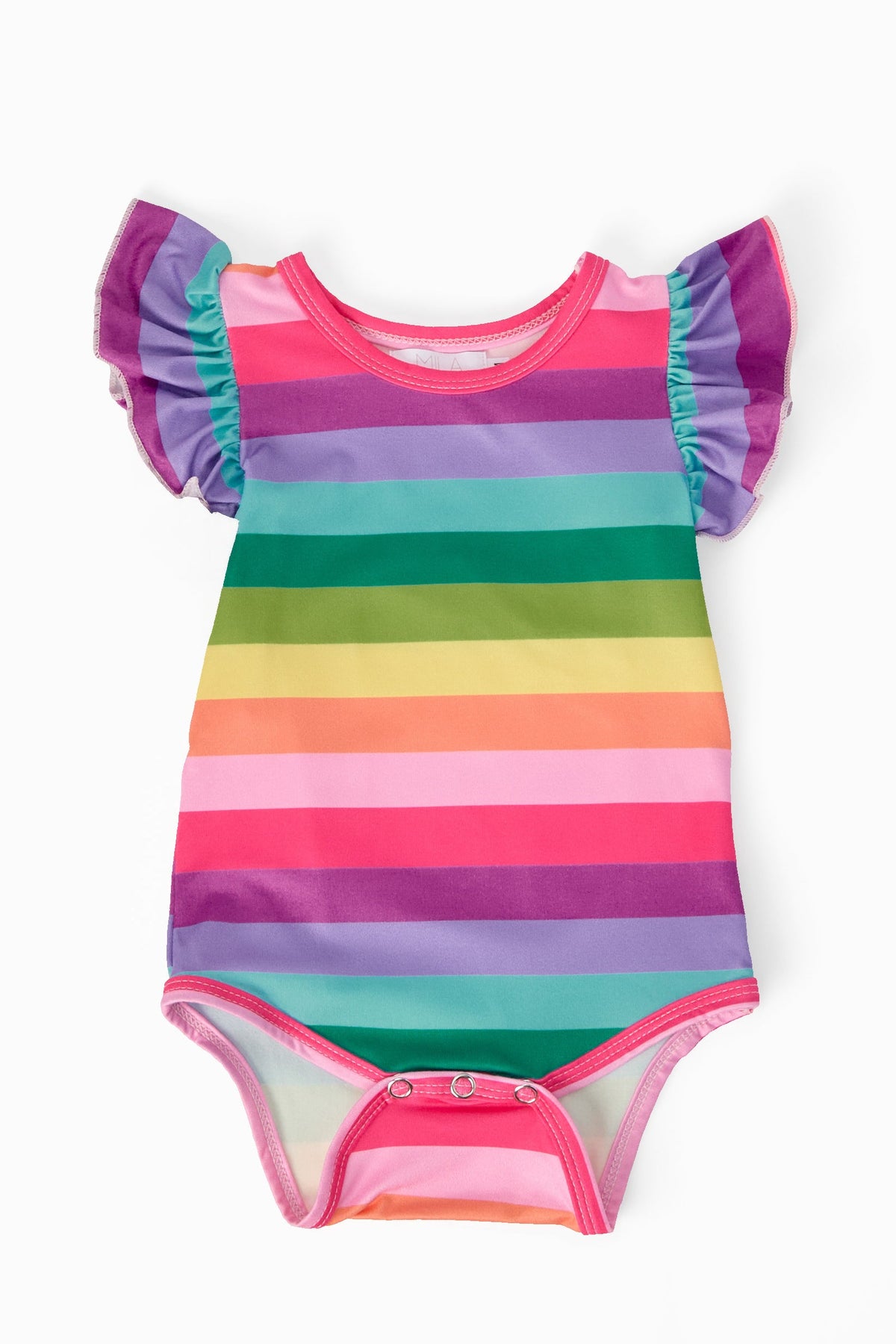 Cheerful Stripes S/S Flutter Bodysuit