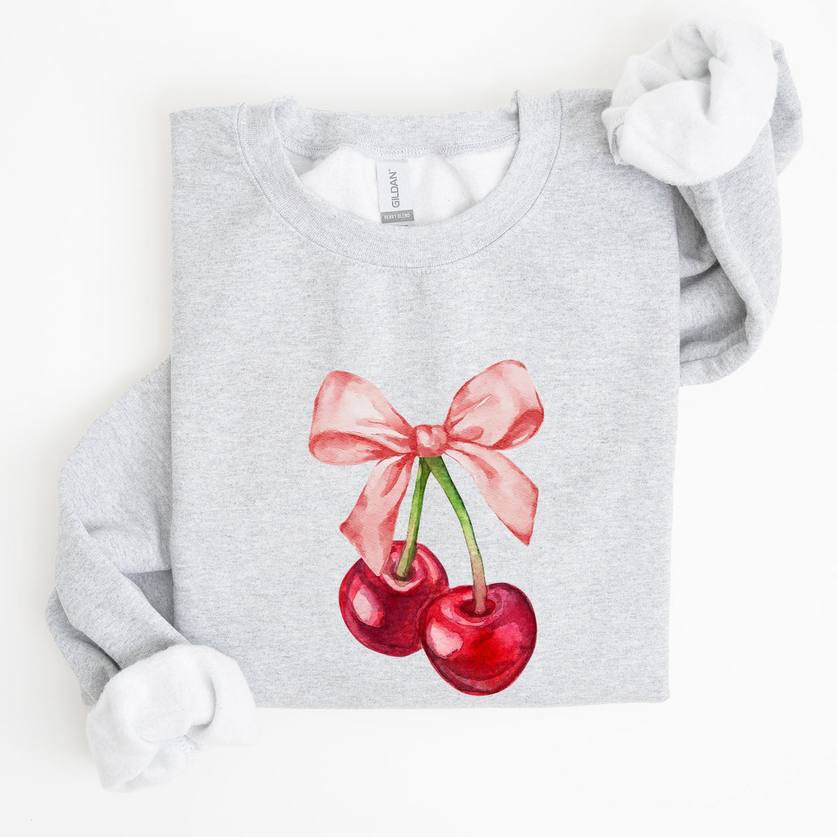 Cherries Pink Bows Coquette Girly Soft Girl Era Limited Edition Graphic Sweatshirt