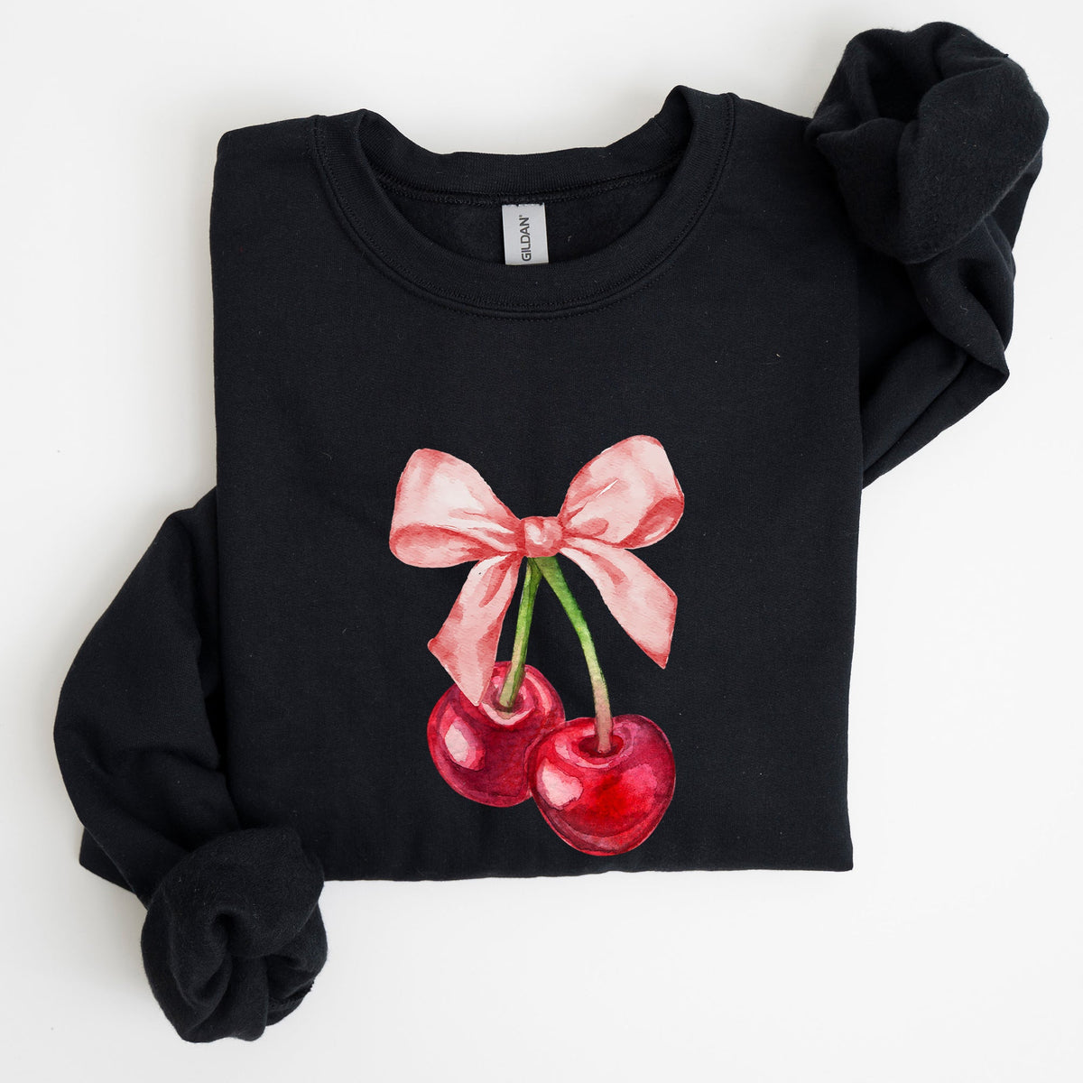 Cherries Pink Bows Coquette Girly Soft Girl Era Limited Edition Graphic Sweatshirt