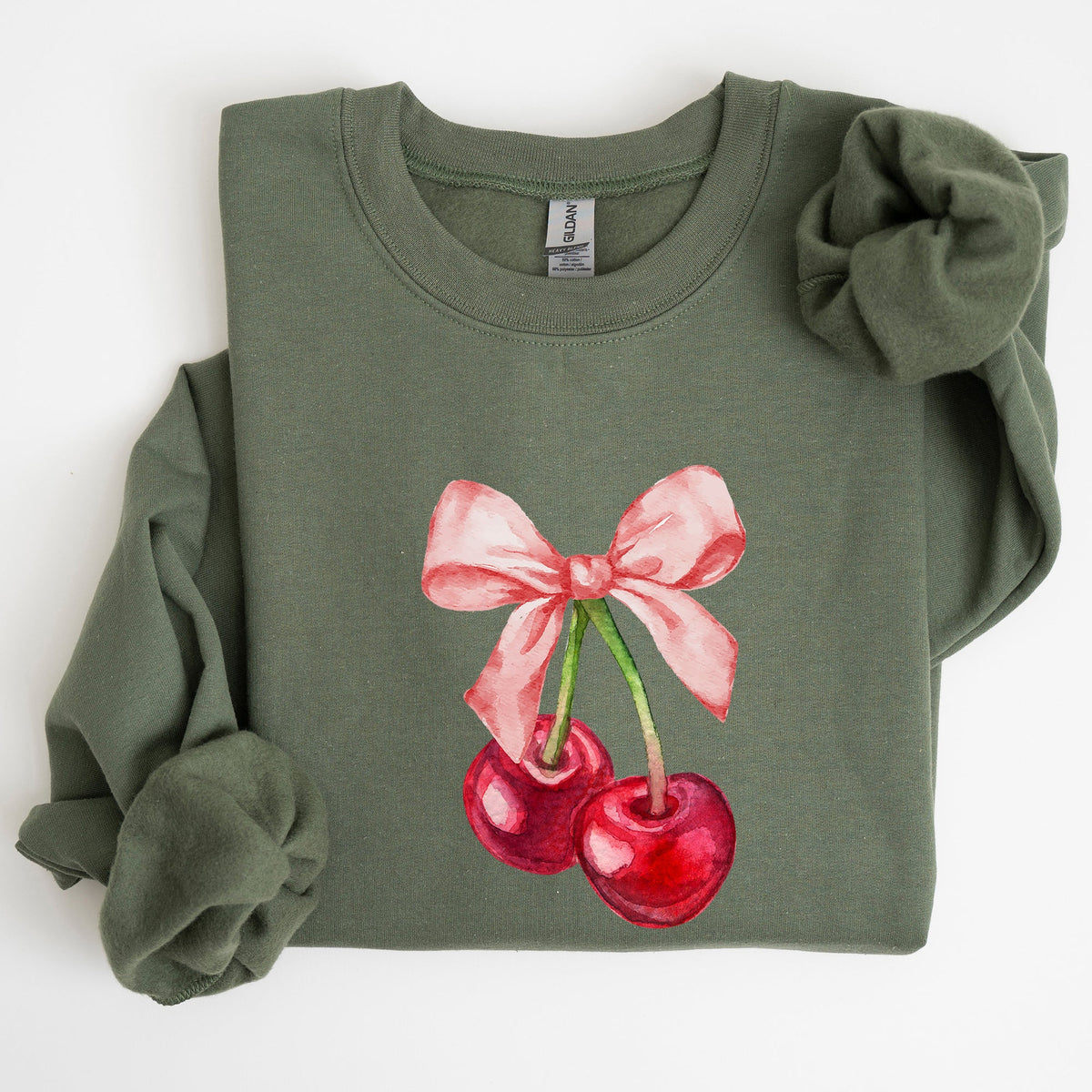 Cherries Pink Bows Coquette Girly Soft Girl Era Limited Edition Graphic Sweatshirt