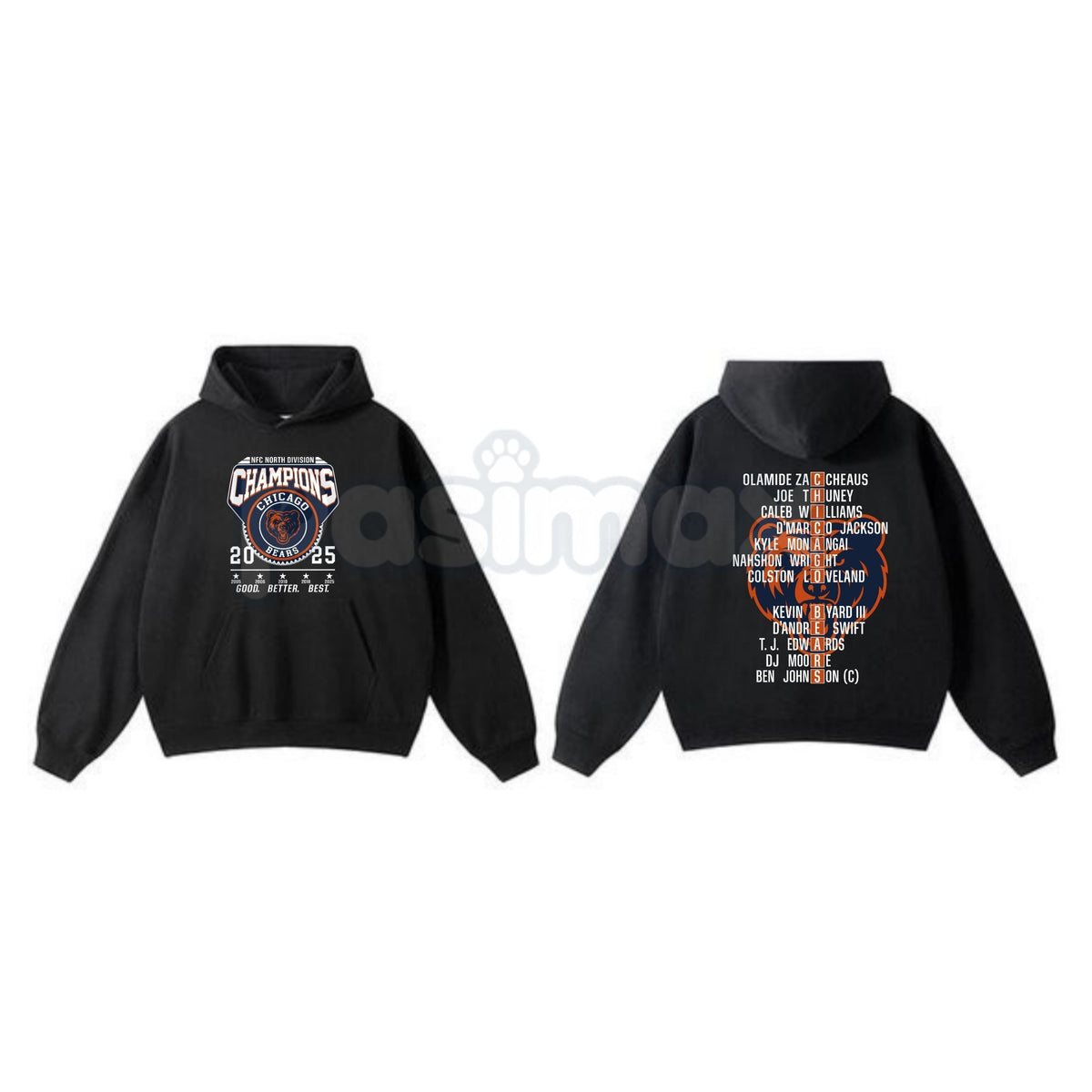 Chicago Bears NFC Champions Vintage Hoodie – Monsters of the Midway Tribute, Retro Football Streetwear, Unisex Pullover