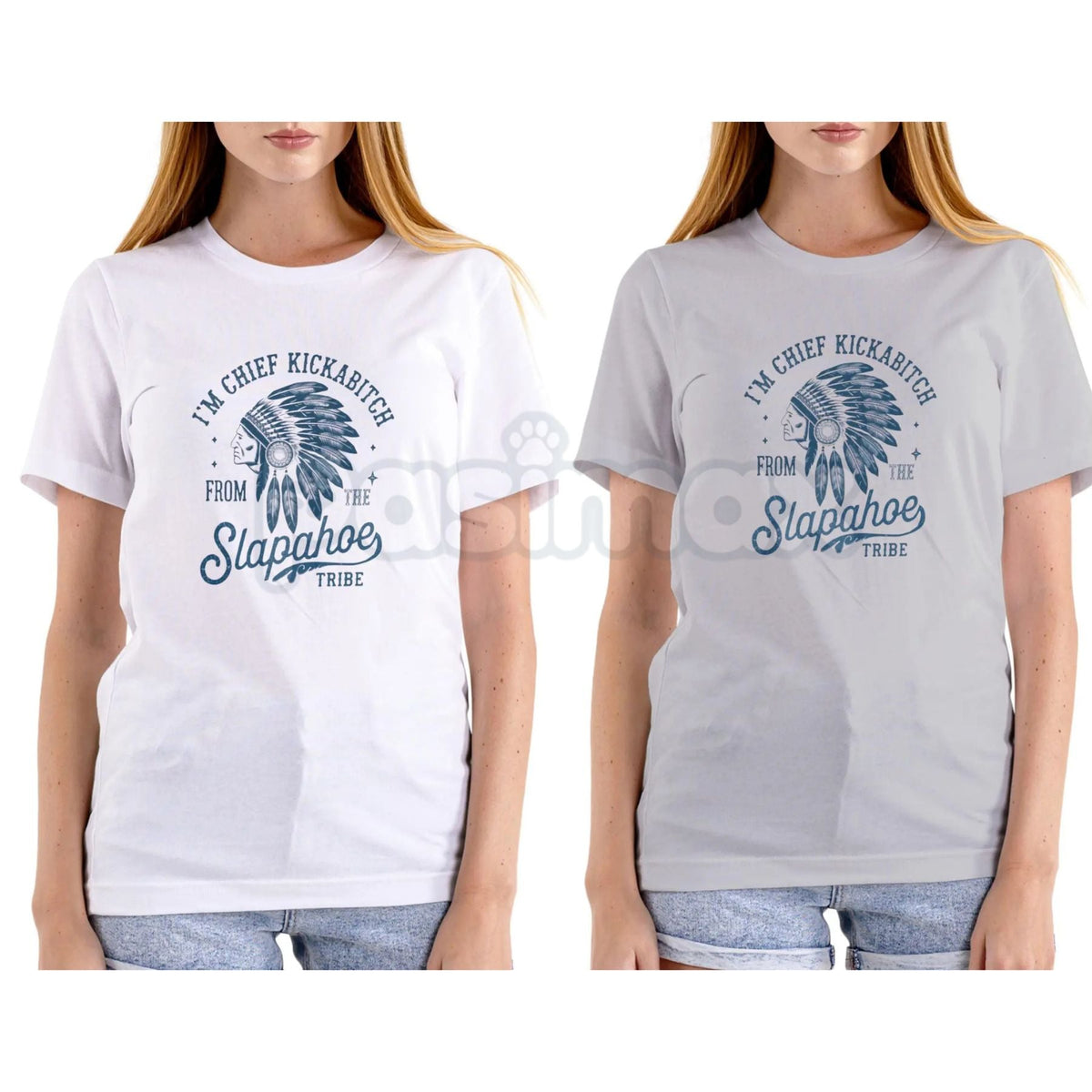 "Chief Kickabitch" Funny Parody T-Shirt - Slapahoe Tribe Graphic Tee, Vintage Sarcastic Humor Shirt, Ironic Retro Cultural Parody Top, Premium Heavyweight Unisex Gag Gift, Bold Statement Humor Apparel