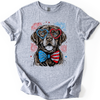 Chocolate Labrador Patriotic Dog USA America Fourth Of July Pet Lover Flag Edition Graphic Tee