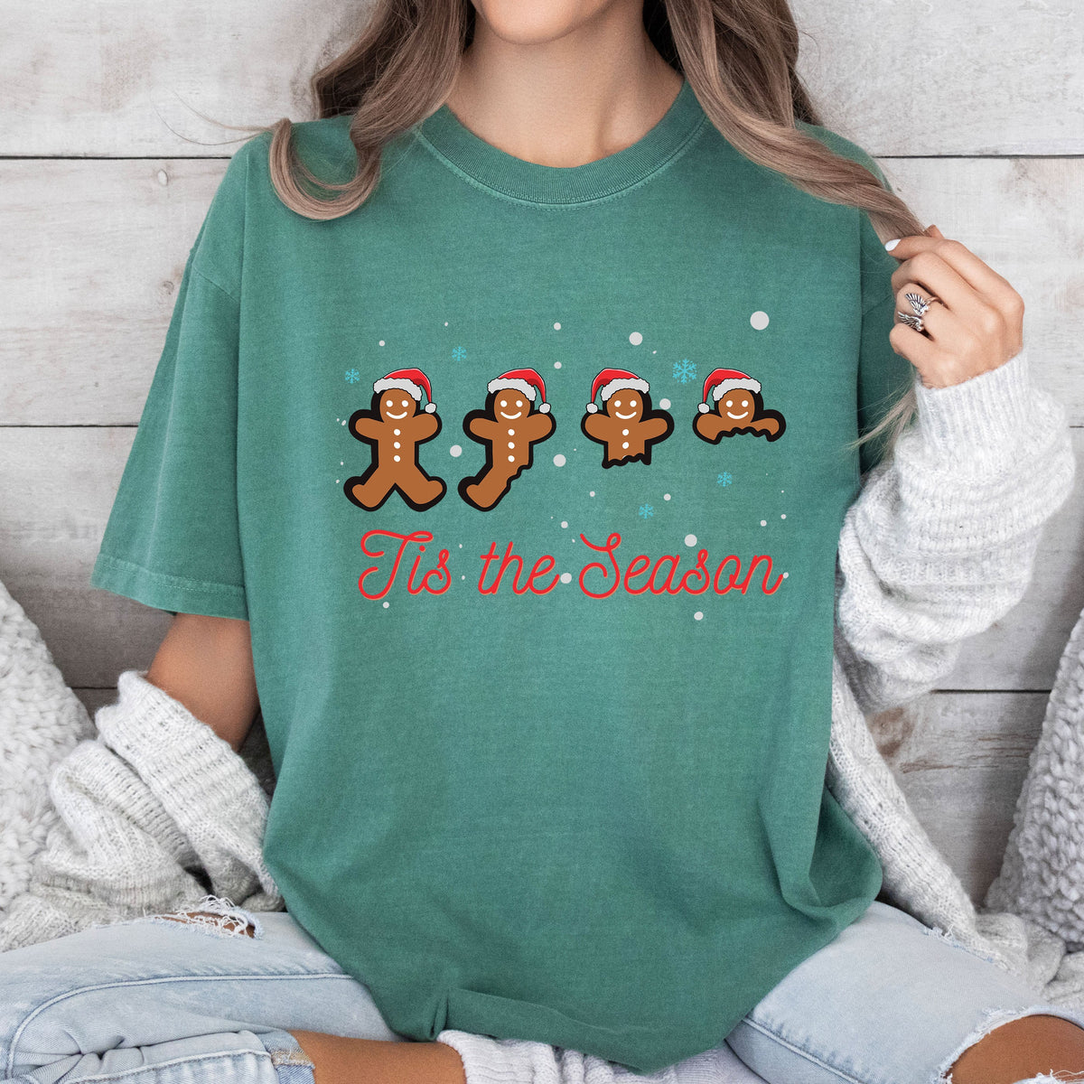 Tis The Season Retro Gingerbread Comfort Colors Tee