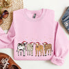 Christmas Calves Holstein Cow Lovers Santa Farm Life Cozy Farmyard Holiday Edition Sweatshirt