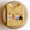 Christmas Chickens In A Row Chicken Lovers Santa Farm Life Winter Snow Xmas Comfort Colors Tee