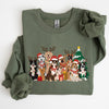 Christmas Dogs Antlers Reindeer Santa Claus Dog Lover Holiday Scene Festive Sweatshirt