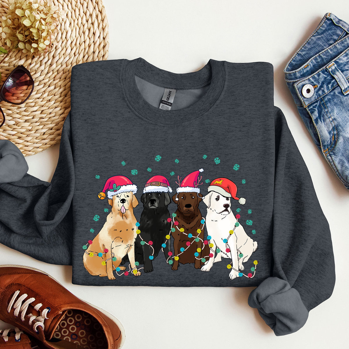 Christmas Dogs Labrador Santa Claus For Dog Lovers And Pet Parents Festive Seasonal Sweatshirt